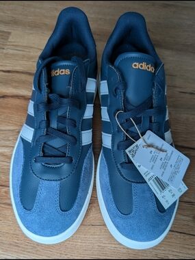 Adidas Barreda Sneakers — Navy Blue With Orange Accents - NWT